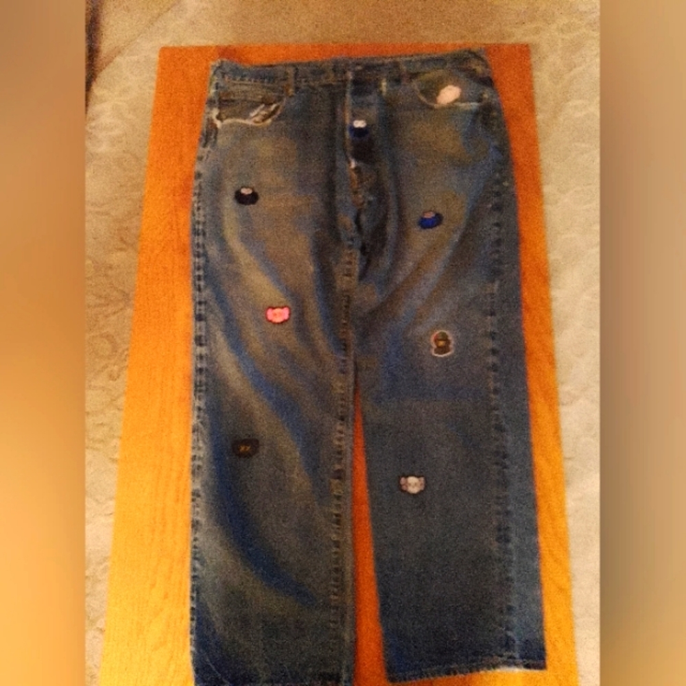 Men's buttonfly muppet animal jeans